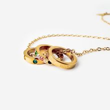 Product image of ტიტანის მოოქროვილი ყელსაბამი ფერადი თვლებით