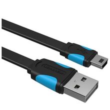 Product image of Vention VAS-A14-B150 Cable Flat USB 2.0 A male to MINI USB male Data Transfer Cable 1.5m