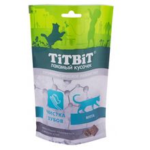 Product image of TiTBiT ხრაშუნა ბალიშები იხვის ხორცით კბილების გასაწმენდათ - სასუსნაო კატებისთვის - რბილი შეფუთვა 60გრ