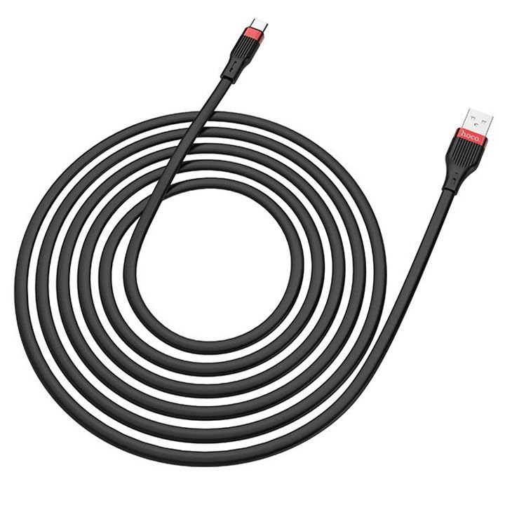 hoco-u72-forest-silicone-charging-cable-for-micro-black