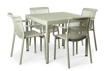 Product image of COMFORT ROOM გარე ავეჯის მაგიდა + 4 სკამი 90*90-ზე ღია მწვანე