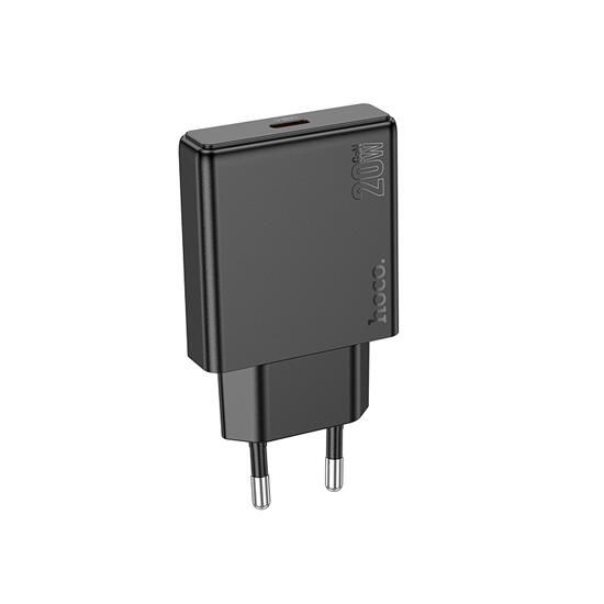 Hoco Delgado Single Port PD20W Charger N37 EU Black ადაპტერი 20W