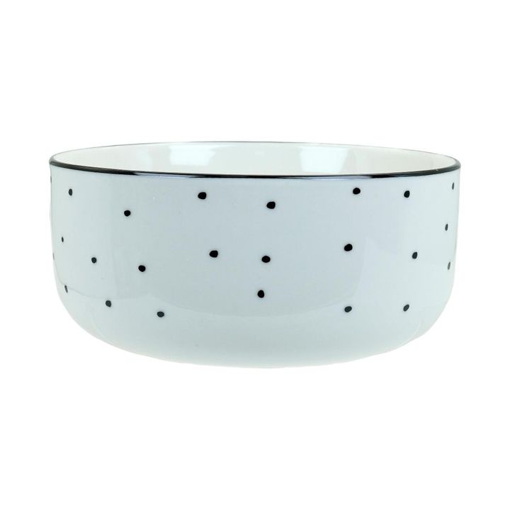 keramikis-tasiblack-and-white-polka-dot-ceramic-bowl-300ml