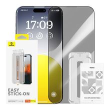 Product image of Baseus Sapphire Series Privacy Protection Tempered Glass Screen Protector (with Built-in Dust Filter) for iP 15 Pro Clear ეკრანის დამცავი