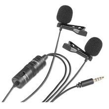 Product image of BOYA BY-M1DM Dual Omni-directional Lavalier Mic Jack plug ორი მიკროფონი