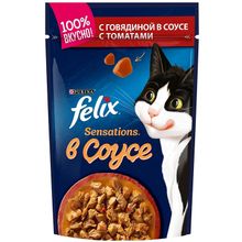 Product image of Felix კატის სველი საკვები საქონლის ხორცი ტომატში 75გრ