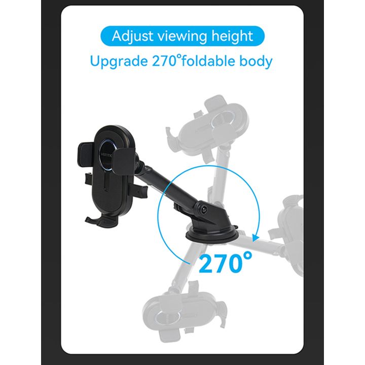 vention-kcvb0-one-touch-clamping-car-phone-mount-with-suction-cup-black-square-type-photo-2