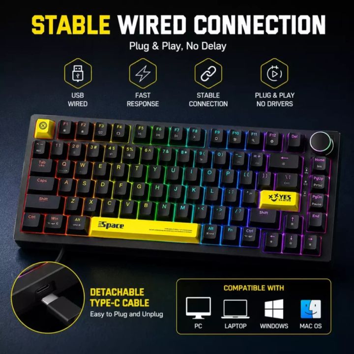 onikuma-g52-wired-gaming-keyboard-blackyellow-meqanikuri-gaming-klaviatura-photo-3