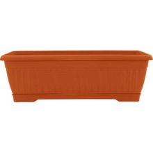 Product image of ALEANA ტერრა 50x19 სმ, ტერაკოტი მცენარის აივნის პლასტმასის ქოთანი სადგამით