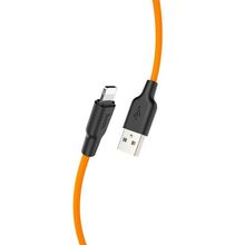 Product image of HOCO X21 Plus Silicone charging cable for Lightning black＆orange