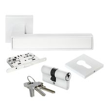 Product image of Morelli სახელურის კომპლექტი ცილინდრი გასაღები/გასაღებზე "Sula" DIY MH-48-S6-KH W white