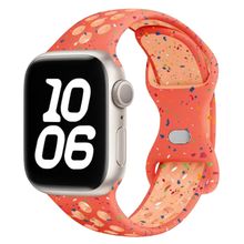 Product image of Mobile and Smartphones/ ZTE/ KALEBOL Color Dots Silicone Strap for Apple Watch Series 10 9 8 7 SE 6 5 4 3 2 1 42mm 41mm 40mm 38mm Butterfly Buckle Band - Orange