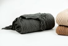 Product image of პლედი - ZIGZAG KNITTED ACRYLIC SOFA THROW 130X170 CM ANTHRACITE