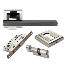 Product image of Morelli სახელურის კომპლექტი ცილინდრი გასაღები/გადამკეტზე "Shape" DIY MH-38-KH SN/BN-S nickel/black nickel