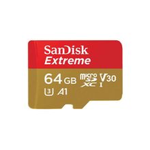Product image of SanDisk 64GB Extreme MicroSD/XC UHS-I Card Up to 170MB/s/C V30/4K/A2 SDSQXAH-064G-GN6MN Micro-SD ბარათი