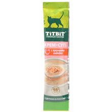 Product image of TITBIT 10გრ კრემ-სუპი ინდაურის ხორცის ნაჭრებით კატებისთვის