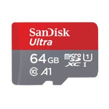 Product image of SanDisk 64GB Ultra MicroSD/HC UHS-I Card 140MB/S Class 10 SDSQUAB-064G-GN6MN მეხსიერების ბარათი