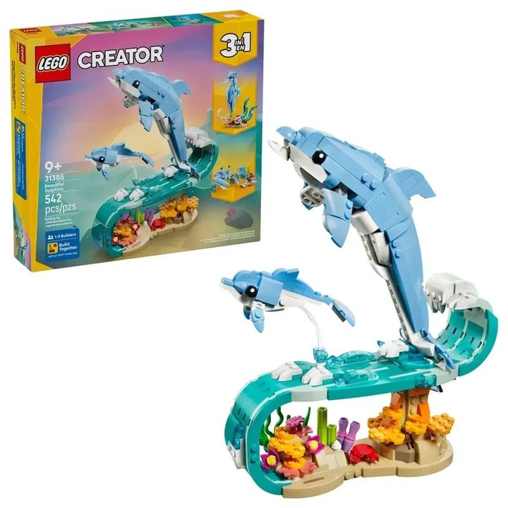 lego-creator-31385-zghvis-tskhovelebi-mshvenieri-delfinebi-542-natsili-konstruqtori