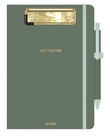 Product image of Minimalism Retro Collection A5 Clipboard Note Pad with Pen (Blackish Green) ჩასანიშნი ფურცლები