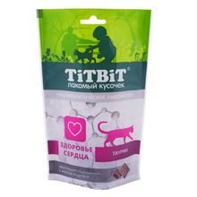 Product image of TiTBiT ხრაშუნა ბალიშები ინდაურის ხორცით და პიტნით ჯანმრთელი გულისთვის - სასუსნაო კატებისთვის - რბილი შეფუთვა 60გრ