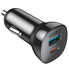 Product image of Choetech TC0005  USB-A QC3.0 + PD 20W / 38W  მანქანის დამტენი