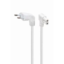 Product image of Cable/ GMB Power cord (C7) with angled connectors, VDE approved, 2.5 m, white (PC-184L-VDE-2.5M-W)