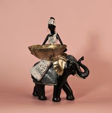 Product image of აფრო ქალის დეკორ ფიგურა სპილოზე; ზომა:19*11*26სმ