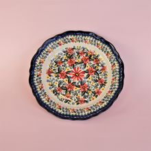 Product image of თეფში - ფაიფურის წითელი ყვავილებით, ხელით მოხატული, ცეცხლგამძლე 21*3.5სმ