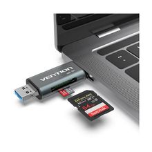 Product image of VENTION CLLHO SD Card Reader 2in1 Type-c to USB 3,0. ბარათის წამკითხველი