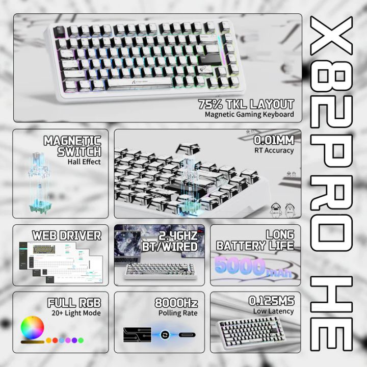 attack-shark-keyboard-magnetic-x82-pro-8khz-gaming-klaviatura-photo-2