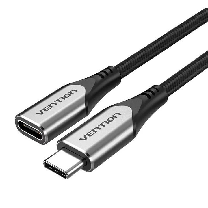 vention-tabhf-cotton-braided-usb-c-31-extension-cable-1m-gray