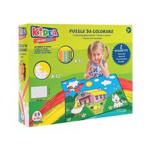 Product image of Globo  გასაფერადებელი პასტელები Glo_PUZZLE DA COL.CM48X53,5 C/12 PASTELLI A CERA 2ASS
