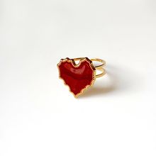 Product image of ოქროსფერი ბეჭედი ბორდოსფერი გულით