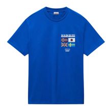 Product image of Napapijri T-shirt in blue with flags M ზომა კაცის მაისური