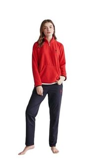 Product image of U.S. Polo Assn. 16948 ქალის ორეული შარვლით, მაღალი საყელოთი (წითელი)