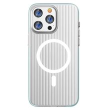 Product image of Mobile Phone Case/ For iPhone 16 Pro Case Compatible with MagSafe Corrugated Texture Hard PC Matte Phone Cover - Blue Edge