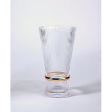 Product image of Nisse 14.4x7.8x4.4სმ 6ც წვენის ჭიქა ოქროსფერი რკალით