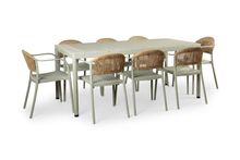 Product image of COMFORT ROOM გარე ავეჯის მაგიდა + 8 სკამი 180*90-ზე ღია მწვანე