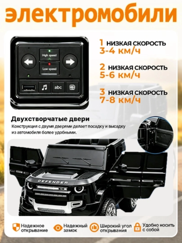 sabavshvo-eleqtro-jipi-range-rover-w1688-b-4-dzrava-12v-photo-2