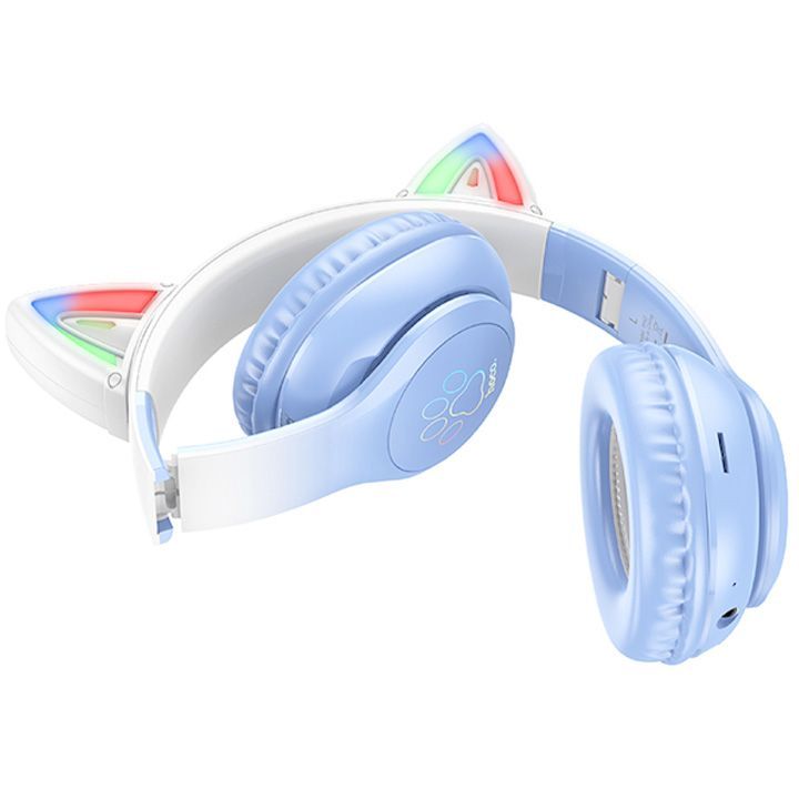 hoco-w42-cat-ears-bt-headphones-wireless-headset-crystal-blue-photo-2