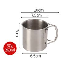 Product image of ჭიქა 260 მლ, 350 მლ  უჟანგავი ფოლადის ჭურჭელი , ჭიქები. ცეცხლგამძლე საპიკნიკო სალაშქრო