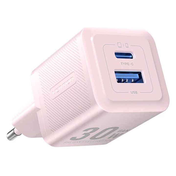 vention-feqp0-eu-2-port-usb-c-a-gan-charger-30w30w-eu-plug-pink-photo-2