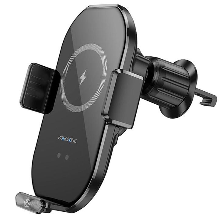 borofone-bh205-rusher-infrared-wireless-fast-charging-car-holderair-outlet-black-photo-2