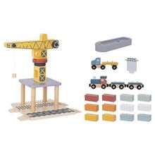 Product image of Tooky Toy ნავსადგურის ამწე მოწყობილობის ნაკრები — ხის საგანმანათლებლო სათამაშო