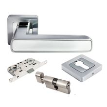 Product image of Morelli სახელურის კომპლექტი ცილინდრი გასაღები/გადამკეტზე "Flex" DIY MH-44-KH SC/CP-S55 matte chrome/chrome