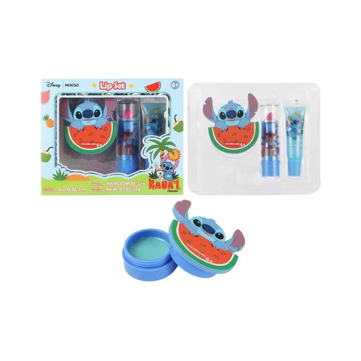 miniso-disney-lilo-stitch-collection-emollient-lip-set-sabavshvo-tuchis-movlis-nakrebi