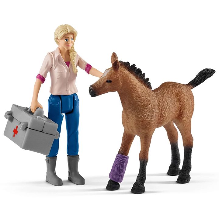 schleich-vet-visiting-mare-and-foal-satamasho-figurebi-photo-4