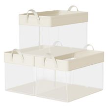 Product image of SONGMICS, შესანახი ურნები, 3 ცალი, კრემისფერი, 50 x 30 x 30 სმ