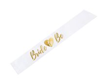 Product image of თეთრი ლენტი Bride to be 75სმ ოქროსფერი გულით