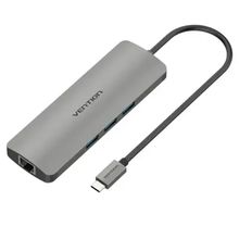 Product image of VENTION CGNHA Multi-function Type-C Docking Station 0.1M Gray Metal Type USB ჰაბი